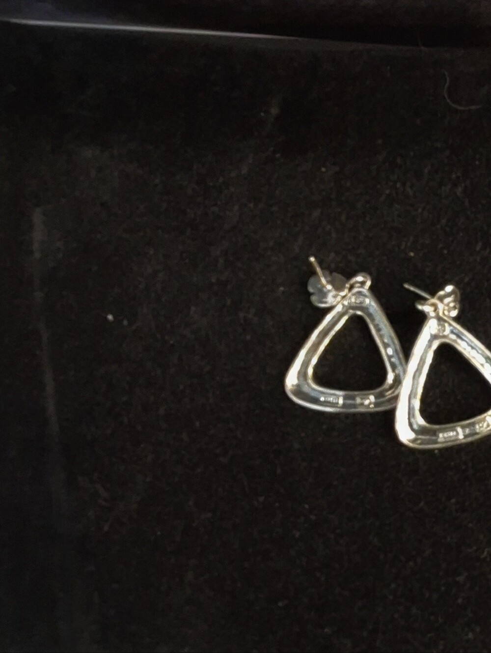 Sterling Silver Triangle Hoop Earrings - Women Jewelry